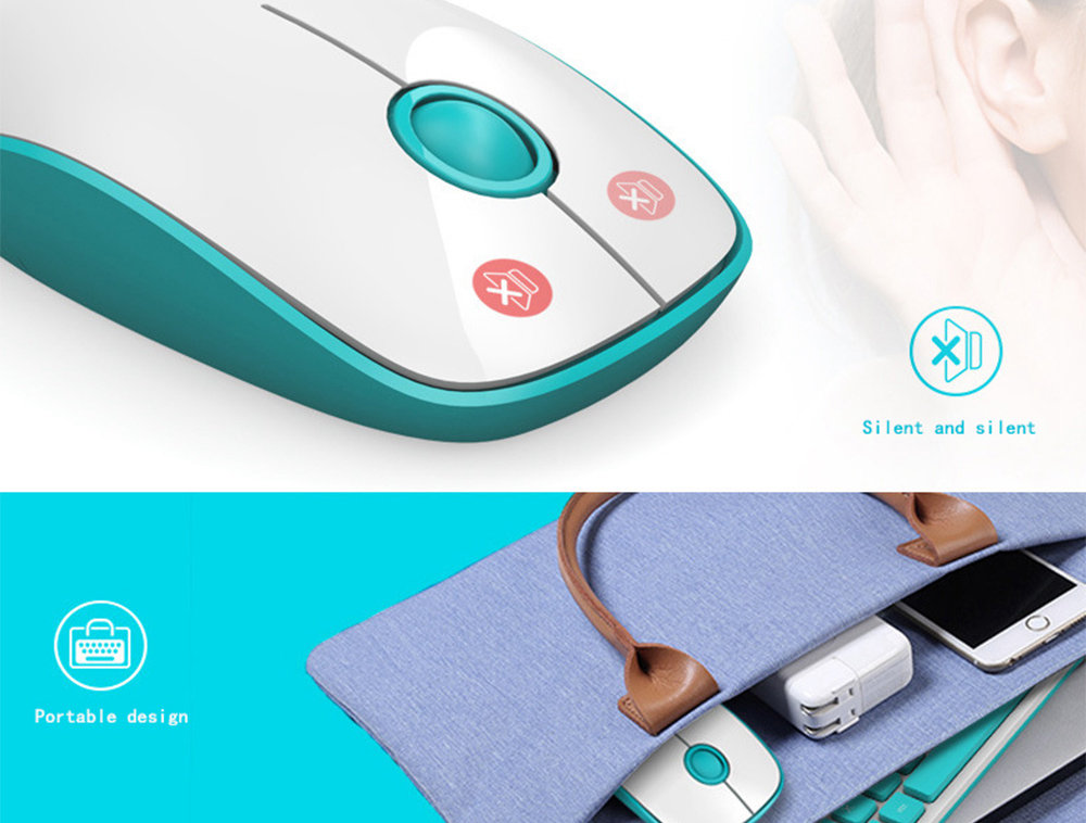 FD 1500 Portable Wireless Keyboard Mouse Combos 1500DPI 79 Keys - Black