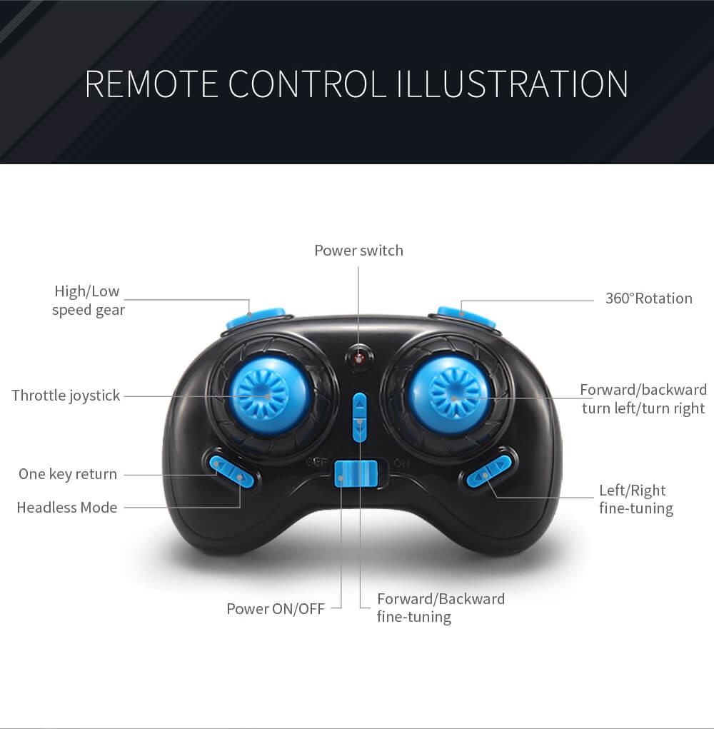 JJRC H36 MINI 2.4G 4CH 6Axis Gyro Headless Mode RC Quadcopter RTF Blue - Three Batteries