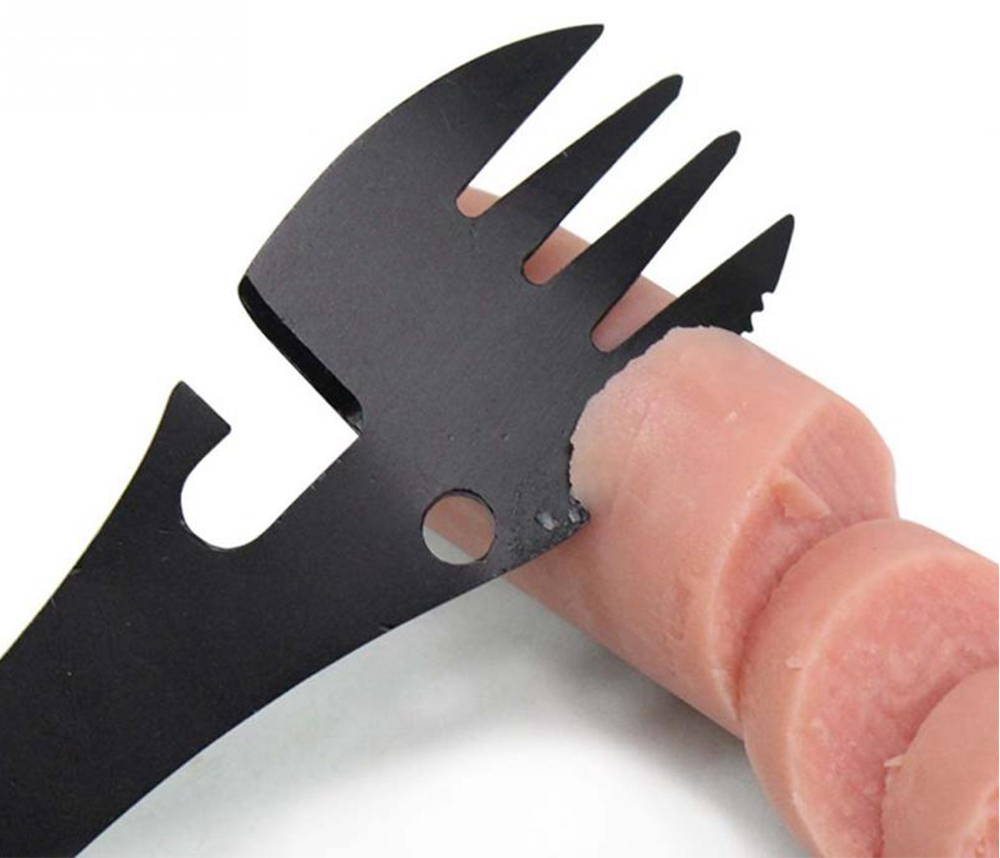 Outdoor Multifunctional Camping Equipment Stainless Steel Tableware - Black