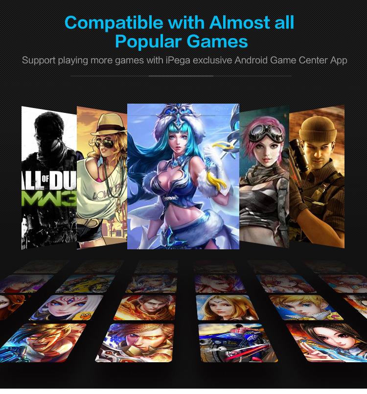 iPega PG-9063 Smart Bluetooth Gamepad LCD Display Game Controller for Android iOS System - Black