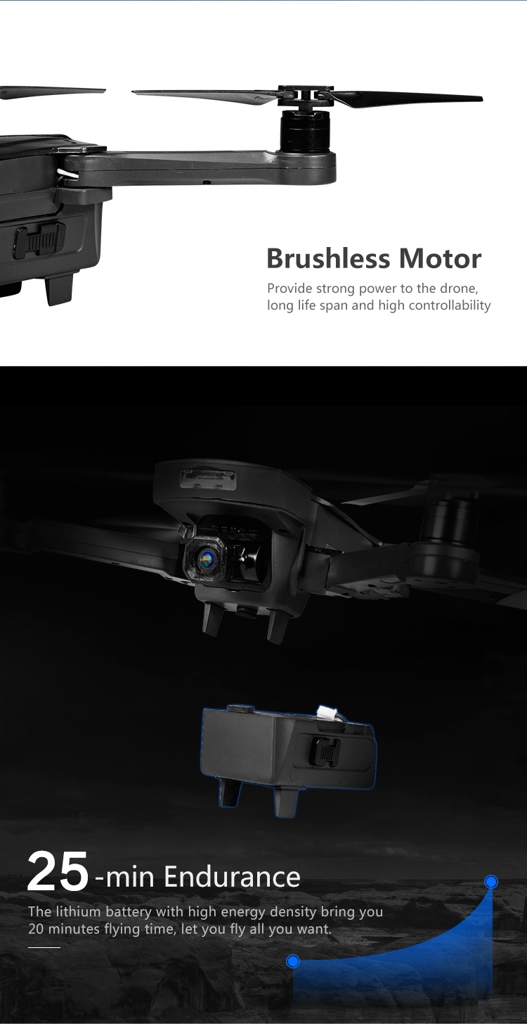AOSENMA CG033 5G 1080P FHD WIFI FPV Self-stable One-Axis Gimbal Foldable Brushless RC Quadcopter with GPS Follow Me Mode RTF - Black
