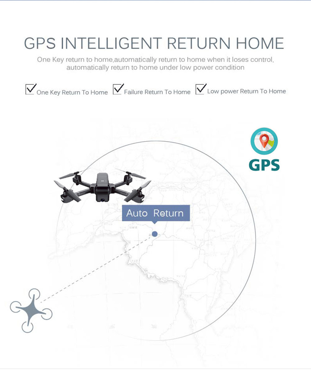 SJRC Z5 GPS 2.4G WiFi FPV Foldable RC Drone with Adjustable 1080P HD Camera Follow Me Mode RTF