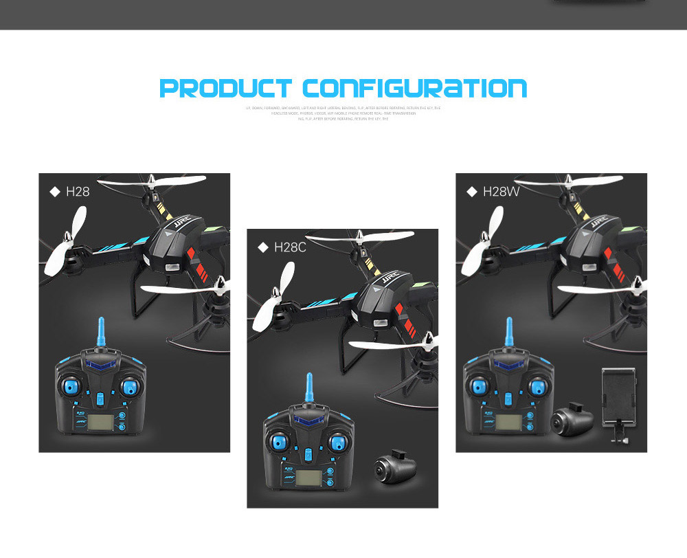 JJRC H28W Wifi FPV With 2.0MP Camera 2.4G 4CH 6Axis One Axis Gimbal RC Quadcopter RTF