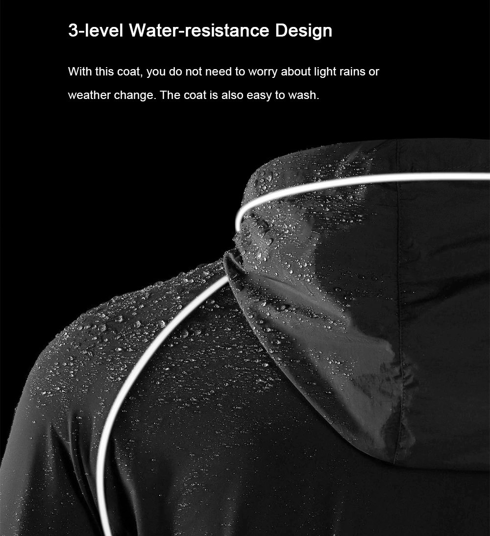 Xiaomi ULEEMARK Sun Protection Clothing Quick Drying Anti-UV Long Sleeve Ultra-thin Sunproof Breathable Coat Size 2XL- Black