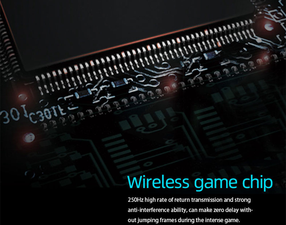 FD I720 Wireless Gamer Mouse 2400DPI Mute 6 Buttons Ultra Quiet Lightweight - Black