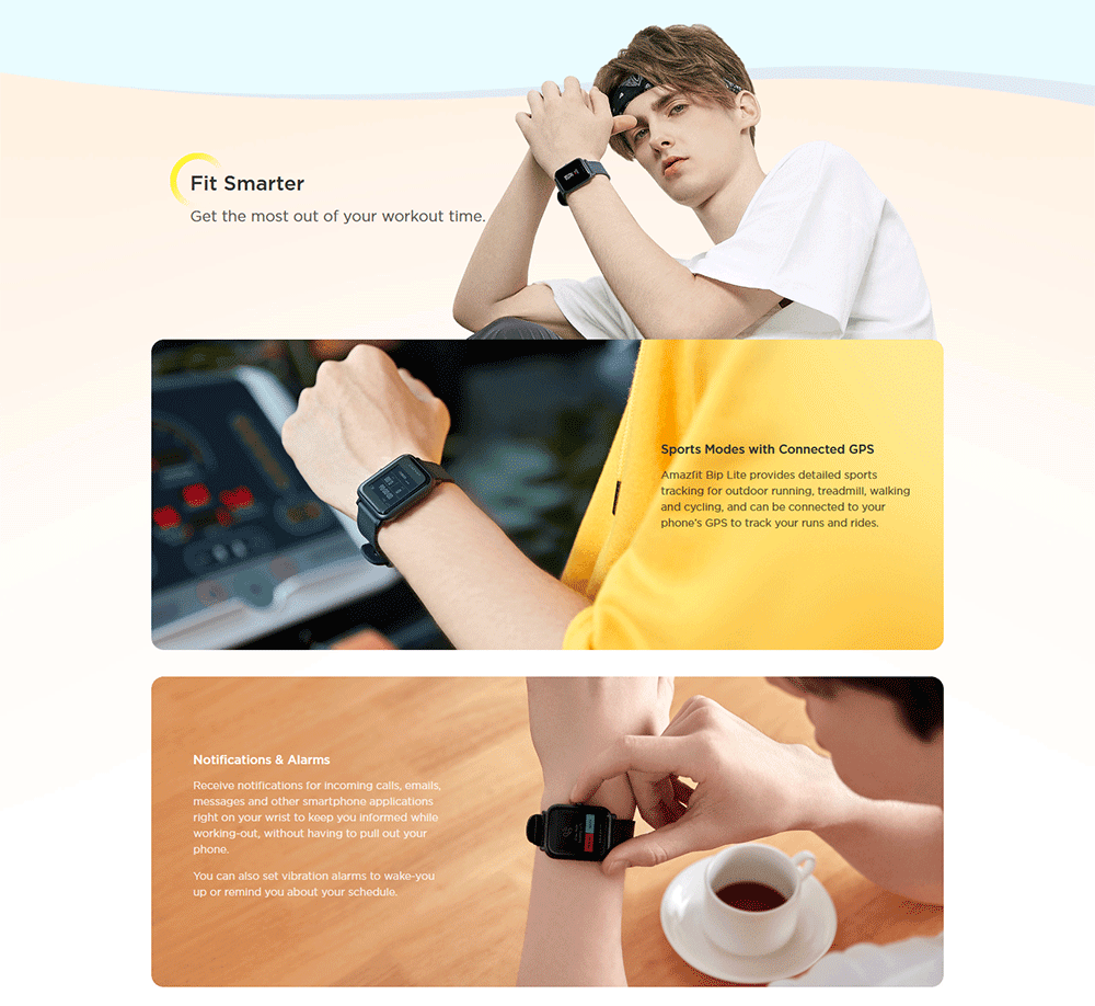 Huami Amazfit Bip Lite Smart Sports Watch 3ATM Water Resistant 45 Days Standby 1.28 Inch Touch Screen Bluetooth 4.1 GPS Heart Rate Monitor - Blue