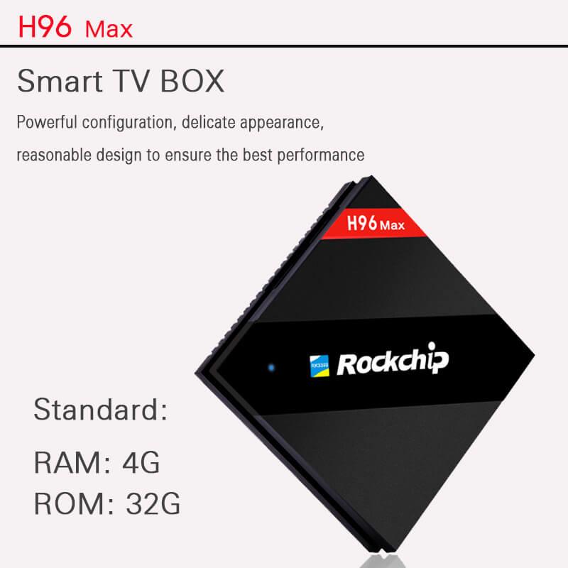 H96 MAX RK3399 Hexa Core 2.0Ghz 4K TV BOX Android 7.1 4GB/32GB Type-C USB3.0 AC WIFI 1000M LAN Bluetooth