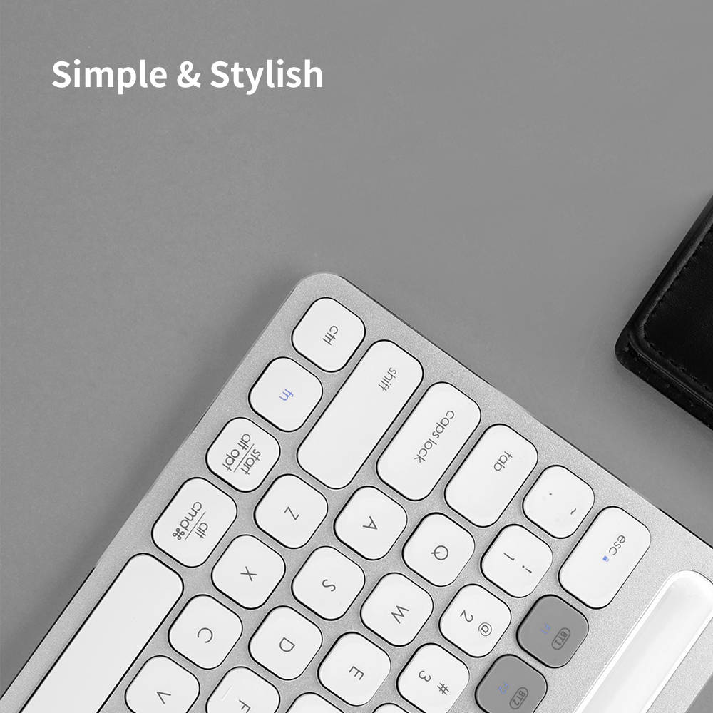 FD ik8500 Portable Wireless Bluetooth Keyboard Ultra Slim Mute Metal Panel 78 Keys - Black