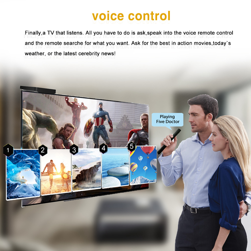 T95 S1 Amlogic S905W 2GB/16GB Android TV 7.1 OS 4K TV BOX with Voice Remote Support Youtube 4K Netflix 1080P KODI 17.5 2.4G WIFI LAN VP9 HDMI