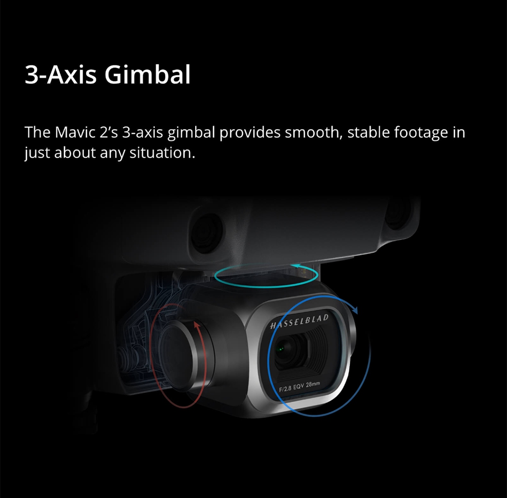 DJI Mavic 2 Zoom 3-Axis Gimbal Camera 1/2.3" CMOS Sensor 2x Optical Zoom 48MP Super Resolution Photo Foldable RC Drone