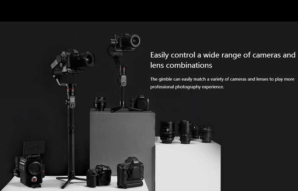 FeiyuTech AK4000 3-Axis Handheld Gimbal Stabilizer with LCD Touch Screen Max Load 4kg for Mirrorless DSLR Camera - Black