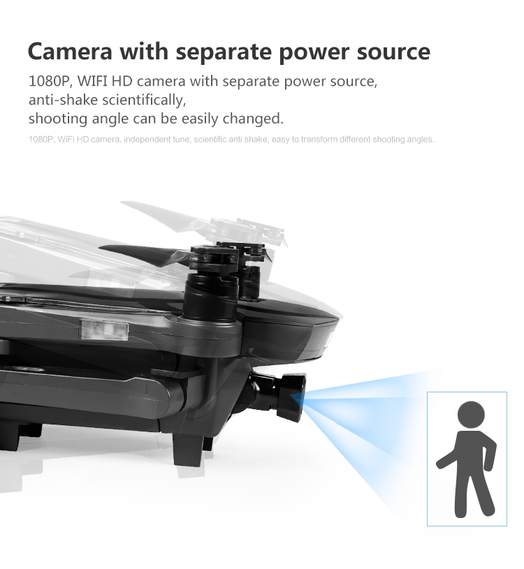 AOSENMA CG033 5G 1080P FHD WIFI FPV Self-stable One-Axis Gimbal Foldable Brushless RC Quadcopter with GPS Follow Me Mode RTF - Black