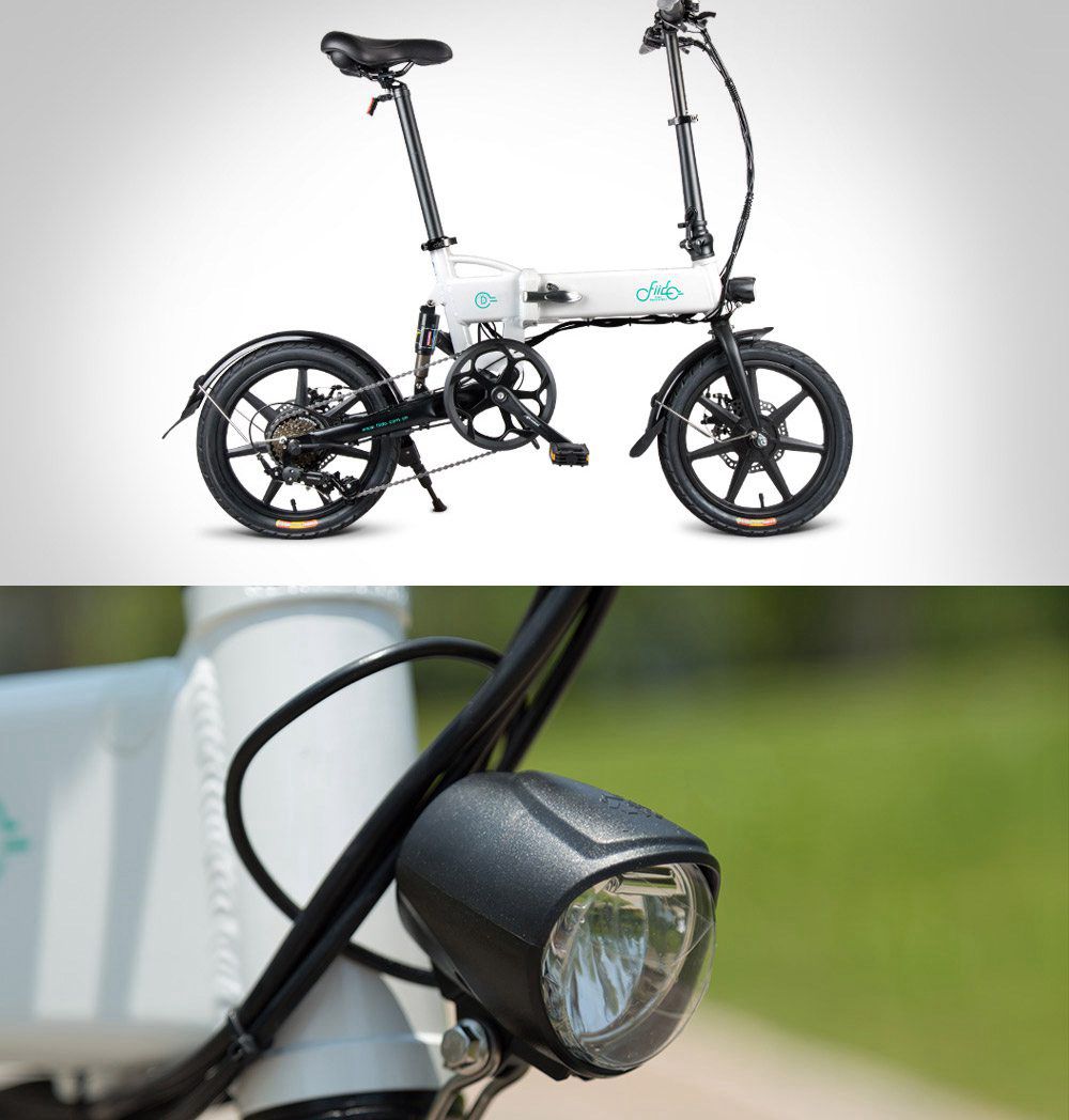 FIIDO D2 opvouwbare bromfiets Elektrische fiets Variabele snelheid Versie 16-inch Banden 250W Motor Max 25km / h 7.8Ah Batterij - grijs