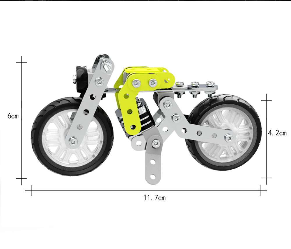 SW SW-001 120PCS DIY Stainless Steel Retro Motorcycle Alloy Assembling Educational Toys