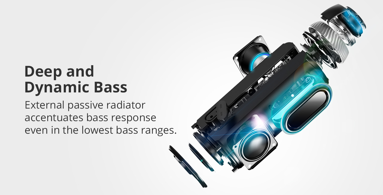 Bundle Tronsmart Element T6 25W Portable Bluetooth Speaker with 360 Degree Stereo Sound and Built-in Microphone Black + Tronsmart Element T6 Carrying Case