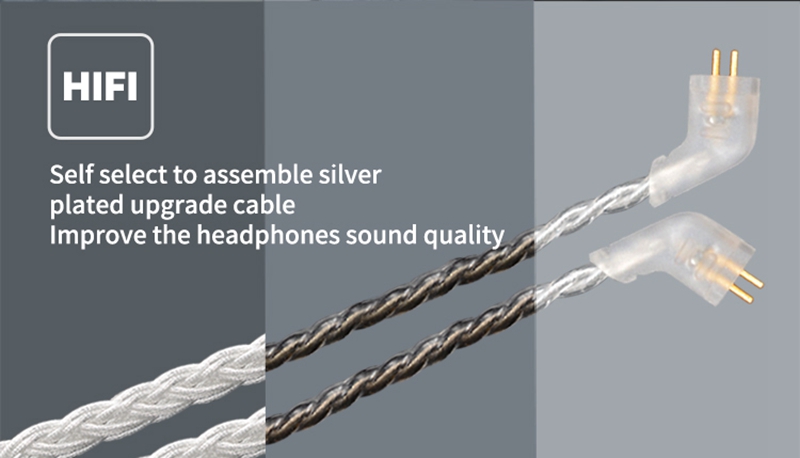 KZ ZS10 HiFi Hybrid Earphone with Mic 10 Drivers 4BA + 1DD  4 Balanced Armature Dynamic Heavy Bass - Black