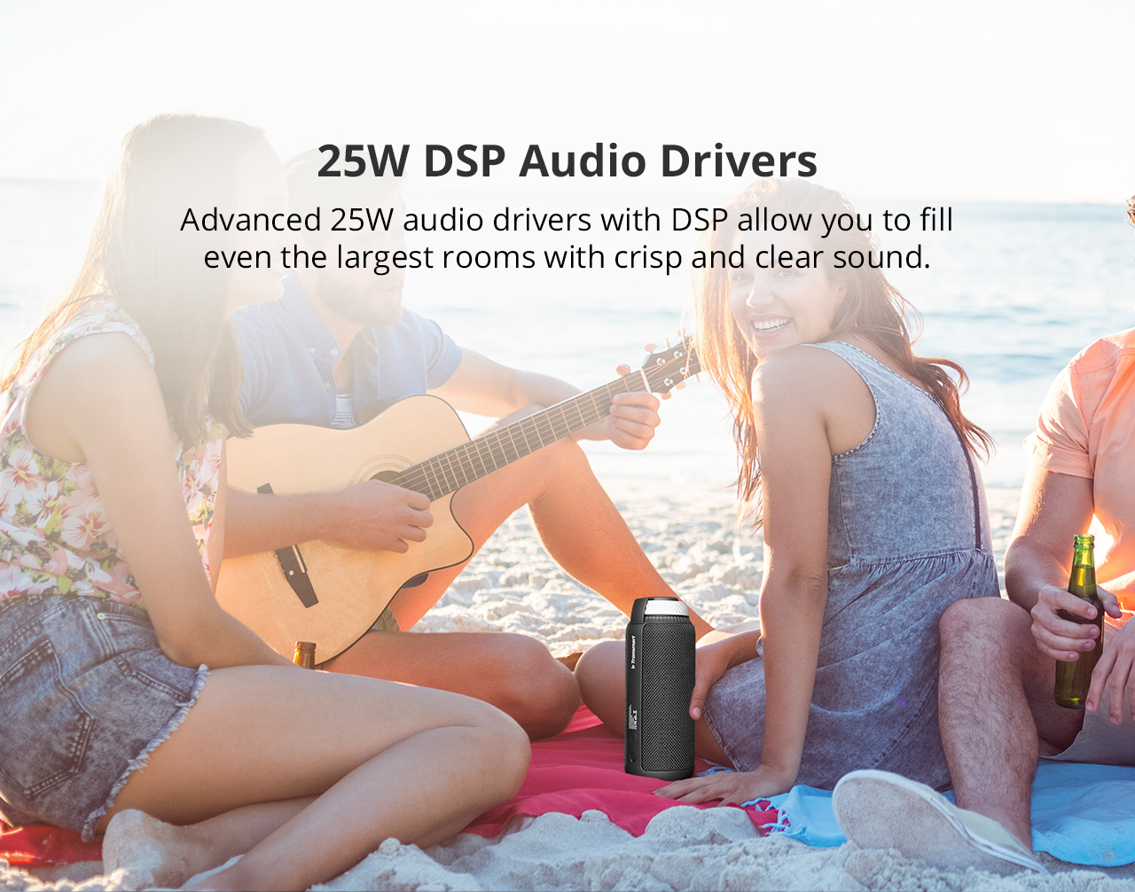 Bundle Tronsmart Element T6 25W Portable Bluetooth Speaker with 360 Degree Stereo Sound and Built-in Microphone Black + Tronsmart Element T6 Carrying Case