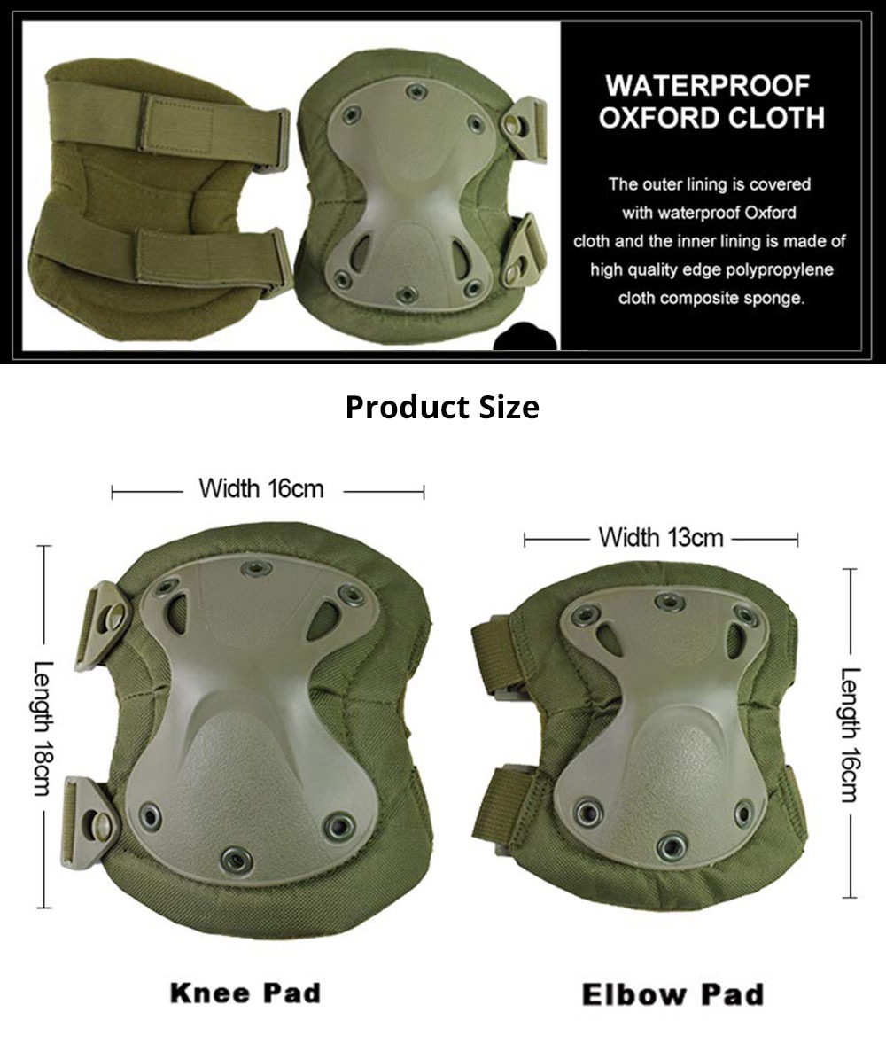 Knee And Elbow Pads For Cycling And Skating Black