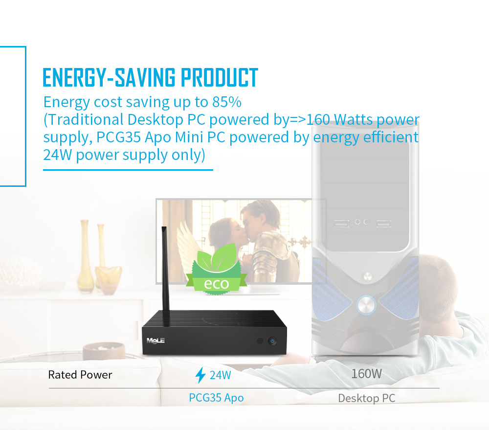 [HK Stock]MELE PCG35 Apo Licensed Windows 10 4GB/32GB Fanless Desktop Mini PC Intel Apollo Lake J3455 4K HDMI VGA M.2 SSD 2.5" HDD 802.11ac WiFi Gigabit LAN Bluetooth USB3.0 Type-C