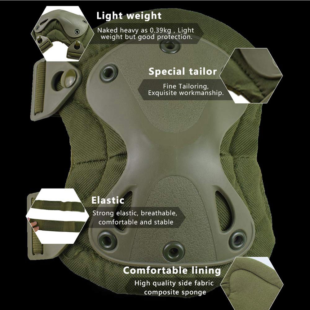 Knee And Elbow Pads Protective Safety Gear Equipment For Cycling And Skating - Camouflage