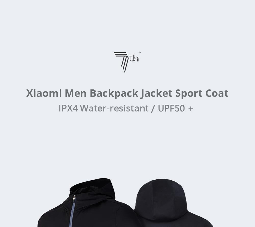 Xiaomi Men Backpack Jacket Water-resistant Sport Coat Size M -Khaki Gray
