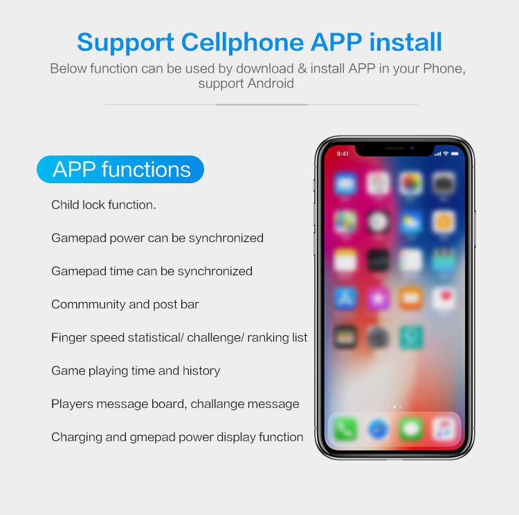 iPega PG-9063 Smart Bluetooth Gamepad LCD Display Game Controller for Android iOS System - Black