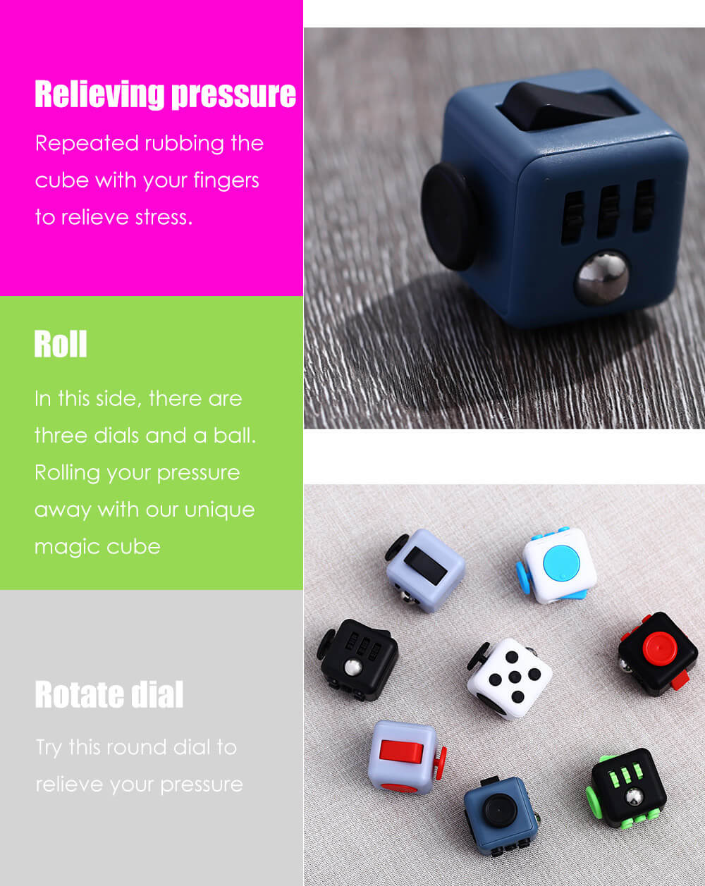 Stress Reliever Magic Cube for Worker  -  Black + Red
