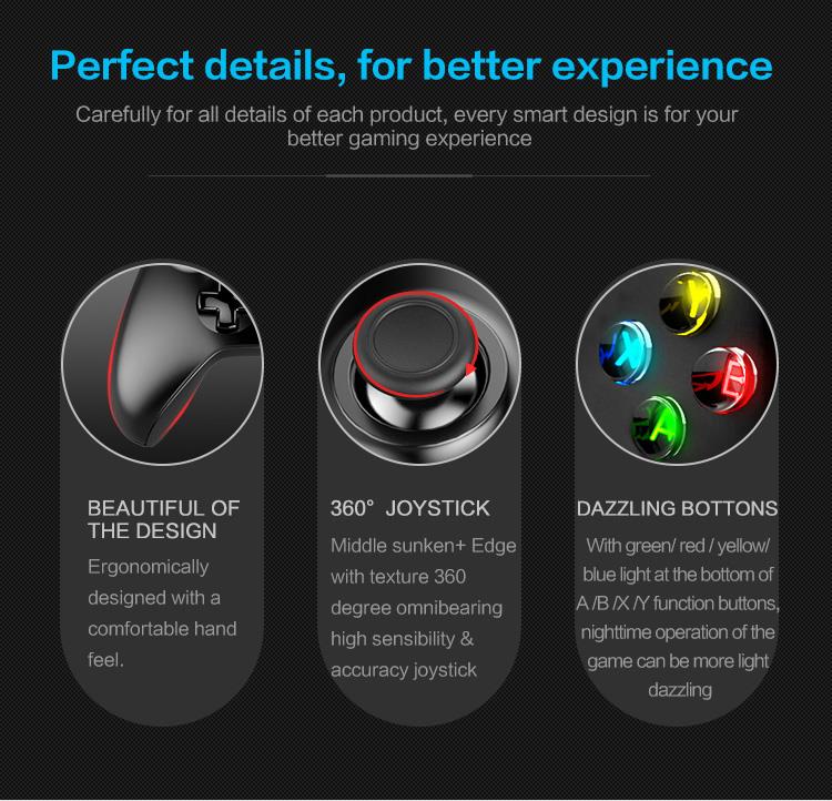 iPega PG-9063 Smart Bluetooth Gamepad LCD Display Game Controller for Android iOS System - Black