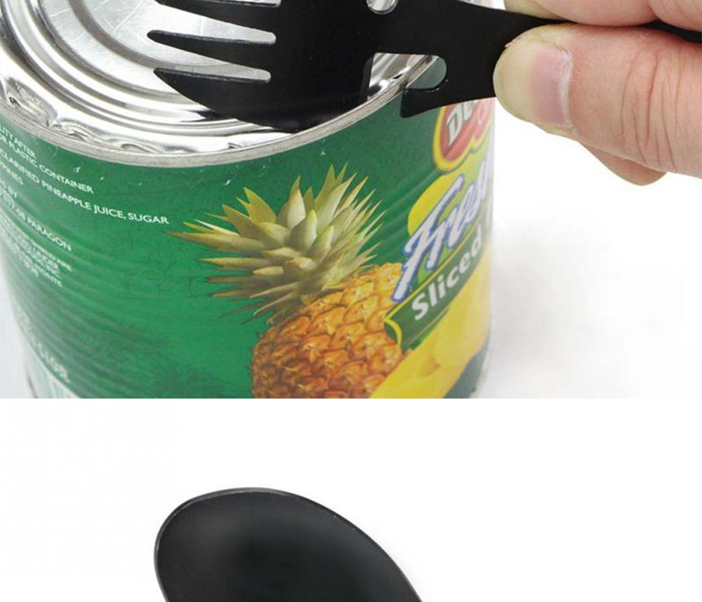 Outdoor Multifunctional Camping Equipment Stainless Steel Tableware - Black