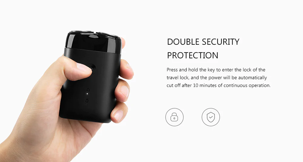 Xiaomi Mijia Double Cutter Head Electric Shaver IPX7 Waterproof Silent Motor - Black
