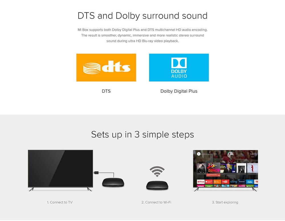 [Spain Stock] Bundle Original XIAOMI 4K Mi Box + C120 Portuguese Version 6-Axis Gyro 2.4G Wireless Air Mouse