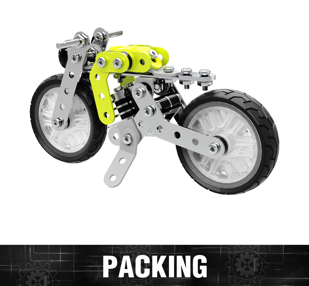 SW SW-001 120PCS DIY Stainless Steel Retro Motorcycle Alloy Assembling Educational Toys