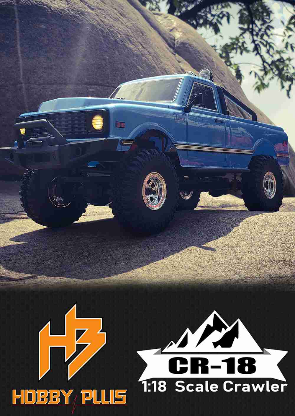 Hobby Plus CR-18 Scout Body 1/18 2.4G 4WD Brushed MINI RC Crawler Climbing RC Car With LED Light RTR - Metallic Cyan