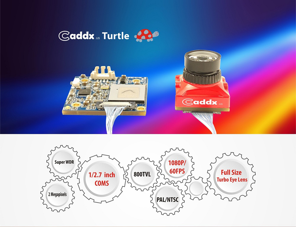 Caddx Turtle Super WDR DVR OSD Mini FPV Camera FOV 145 Degree 1/2.7" CMOS Sensor 16:9 N/P Switchable - Red