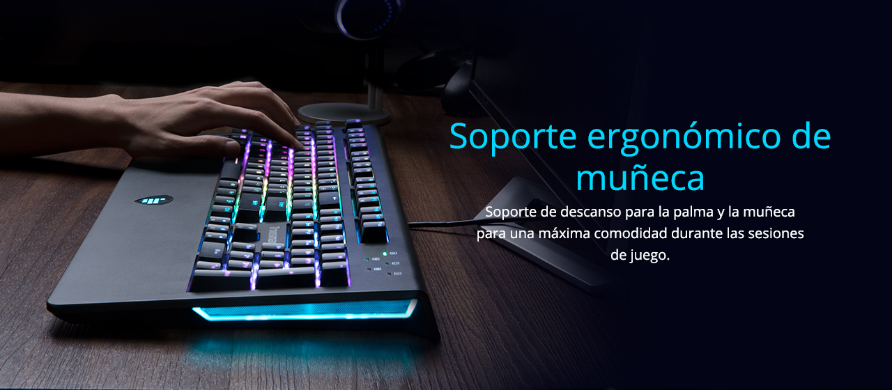 Tronsmart TK09R Mechanical Gaming Keyboard with RGB Backlight Macro Keys Blue Switches for Gamers - ES Layout