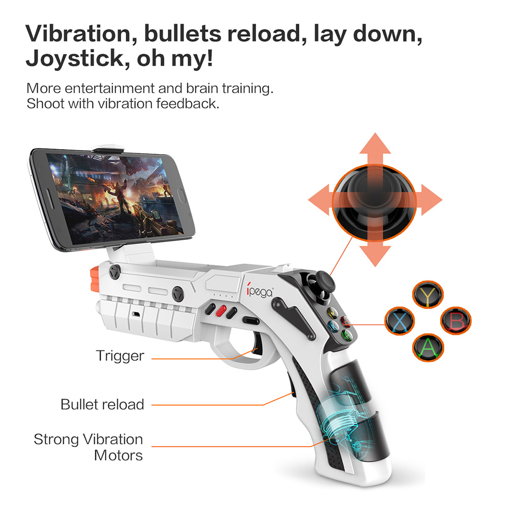 iPEGA PG-9082 Joystick AR Gun Bluetooth Game Controller for 4-6inch Android Mobile phone - White