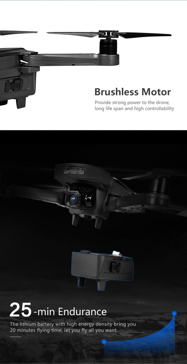AOSENMA CG033 5G 1080P FHD WIFI FPV Self-stable One-Axis Gimbal Foldable Brushless RC Quadcopter with GPS Follow Me Mode RTF - Blue