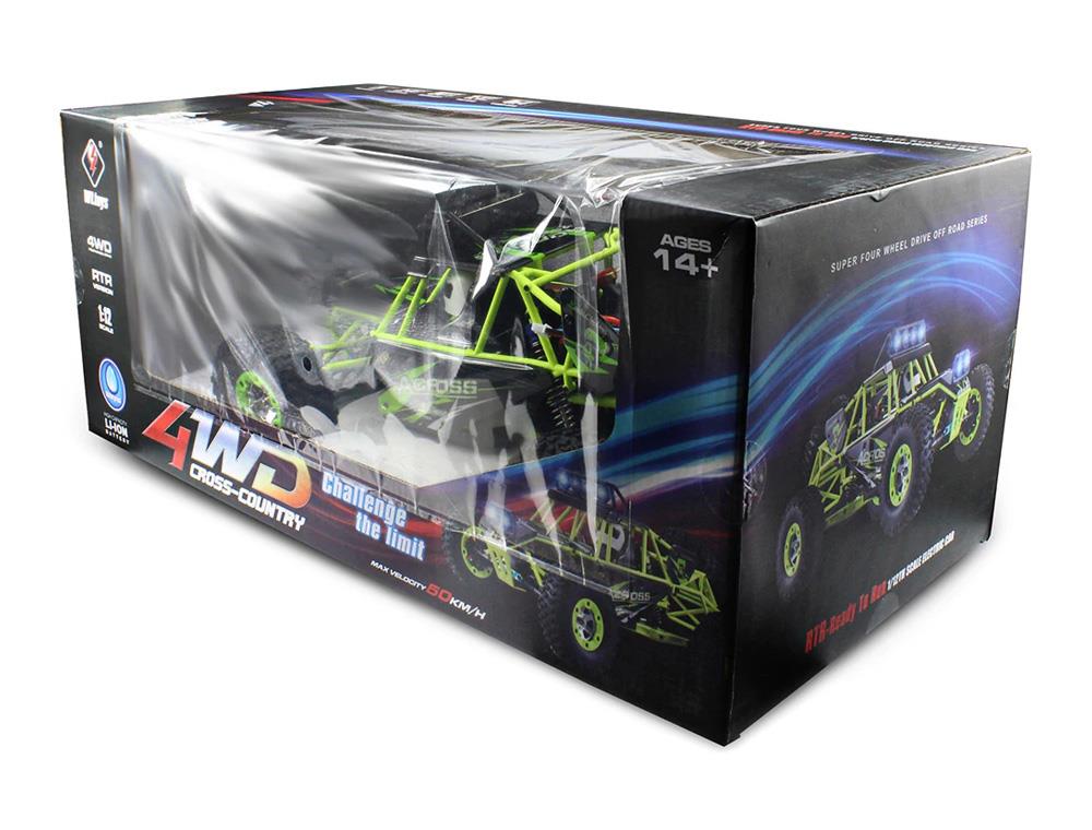 Upgraded WLtoys 12428 1:12 2.4G 4WD Off-road Vehicles with LED Lights RC Car RTR - Green
