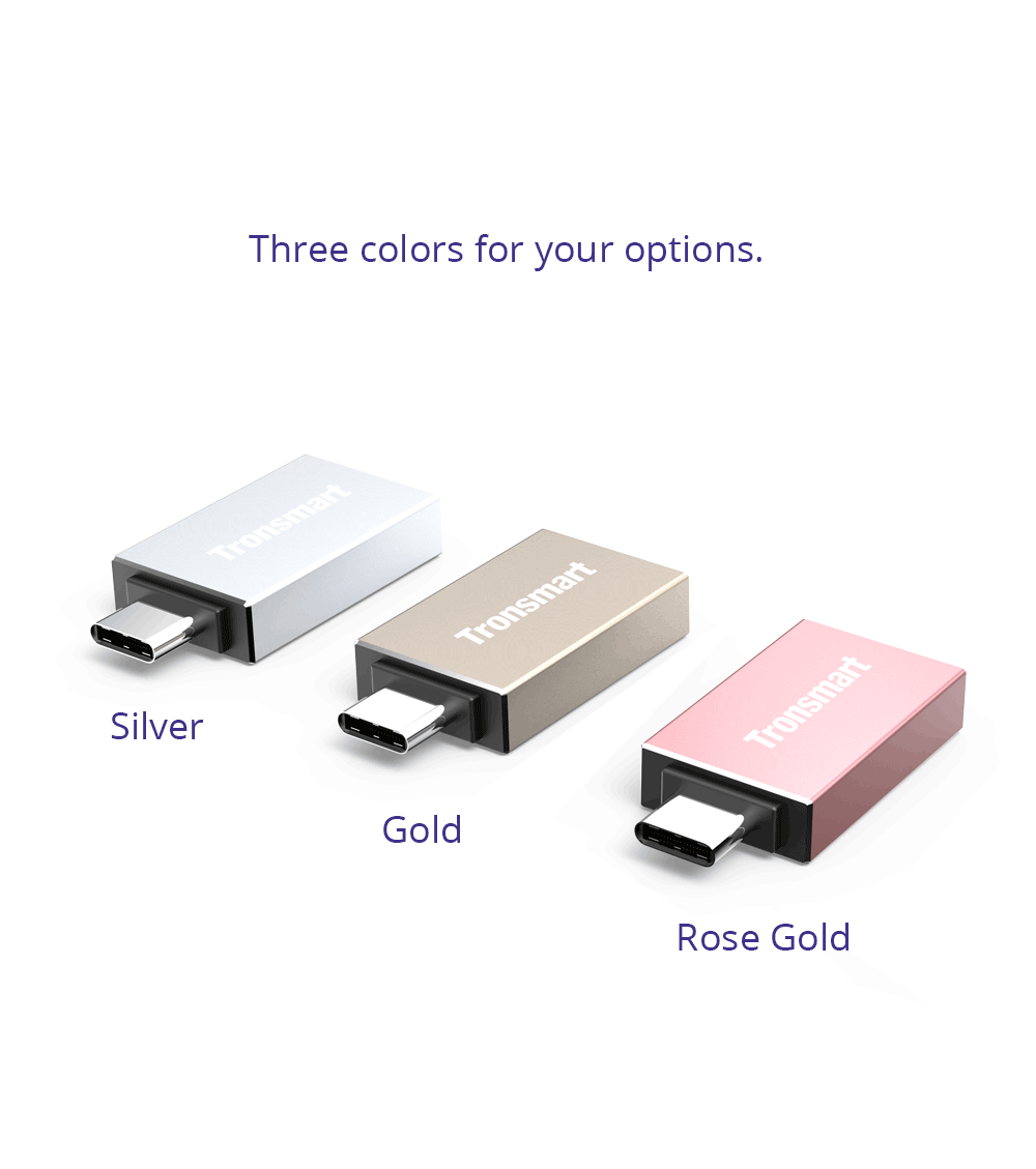 Tronsmart CTAF USB Type-C Male to USB-A 3.0 Female Adapter - Gold