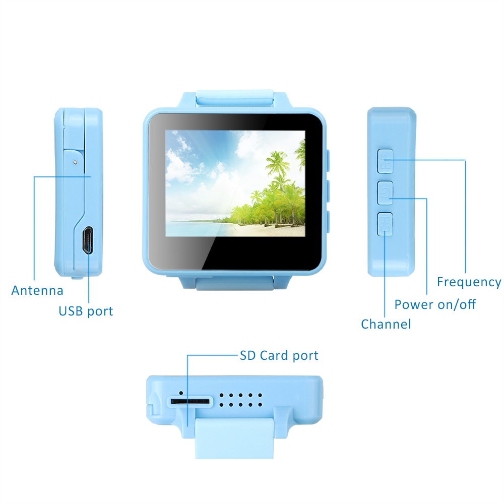 Boscam FPV200 DVR 5.8G 48CH 2.6inch DIY FPV Monitor w/Raceband Wearable Watch Built-in OSD For FPV Racing Drone - Blue