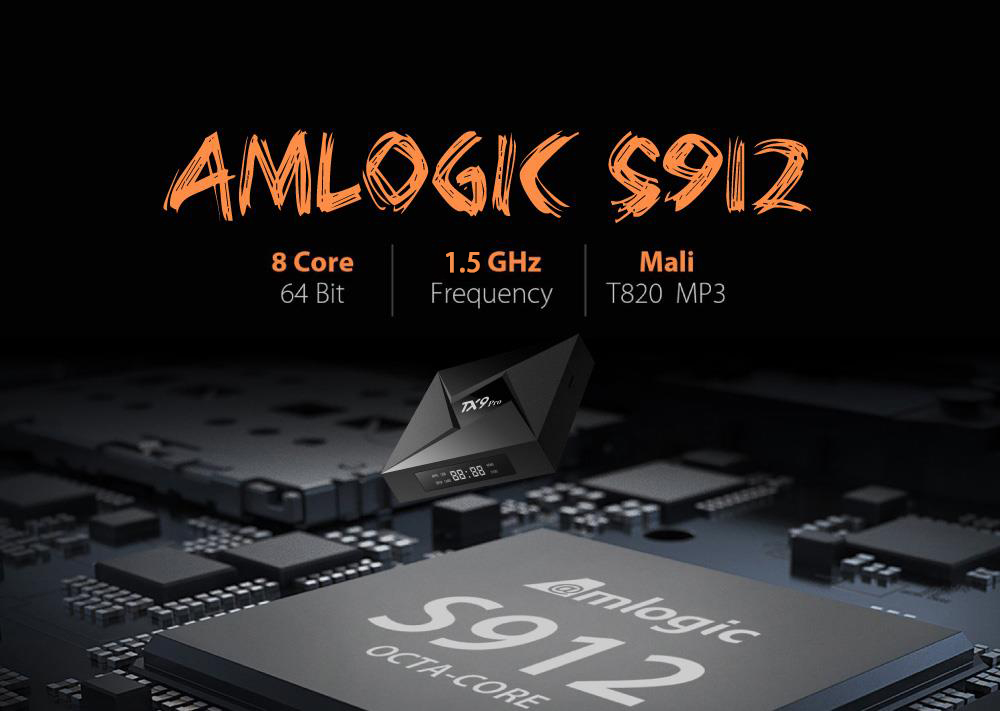 [Germany Stock]TANIX TX9 PRO KODI 17.3 3GB/32GB TV BOX Android 7.1.2 Amlogic S912 2.4G/5.8G WIFI Bluetooth Gigabit LAN Bluetooth HDMI