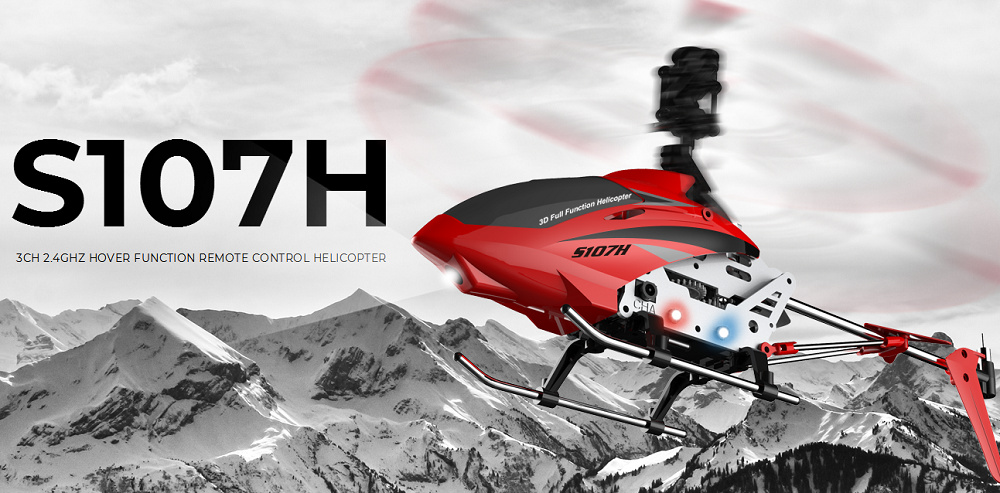 Syma S107H 2.4G 3CH RC Helicopter Alloy Copter Built-in Gyro RTF - Yellow