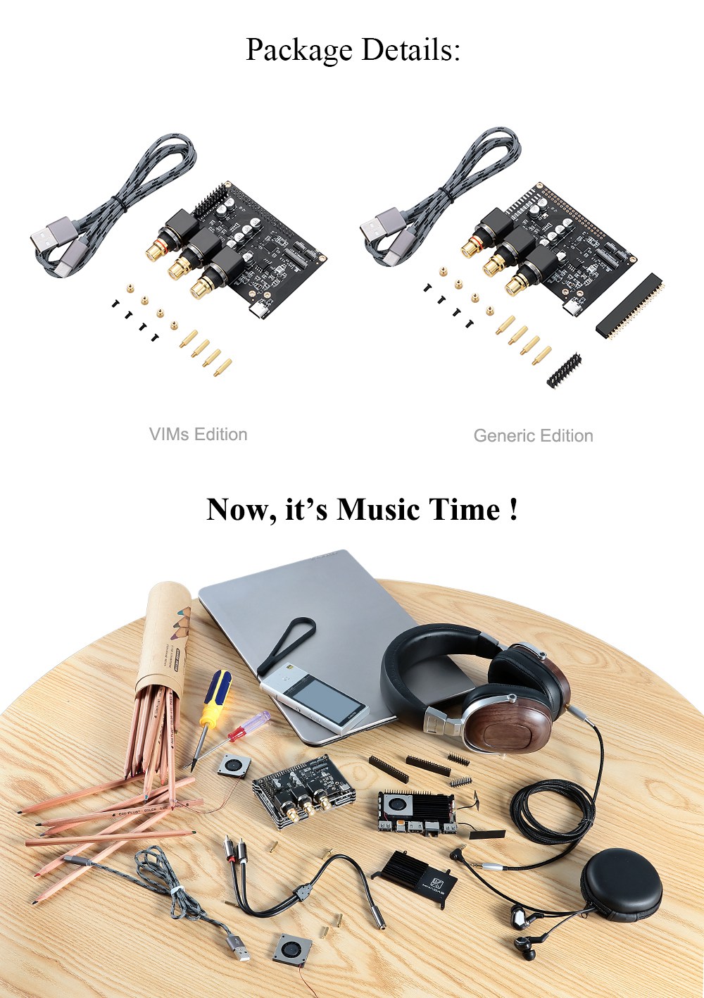 Khadas Tone Board VIMs Edition Hi-Res Audio XMOS ES9038Q2M DAC DSD256 384KHz 32 Bit Stereo Mobile Audio DAC