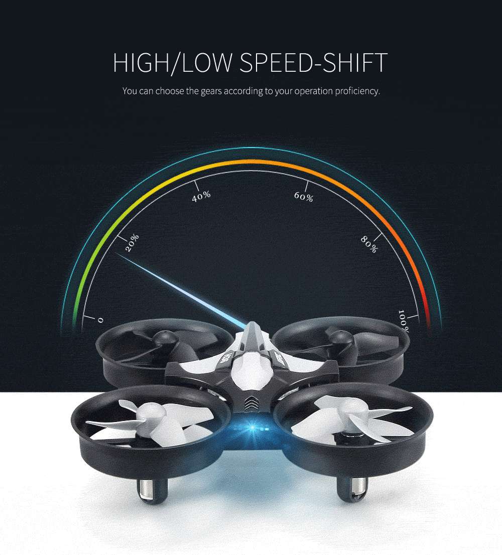 JJRC H36 MINI 2.4G 4CH 6Axis Gyro Headless Mode RC Quadcopter RTF Dark Gray - Three Batteries