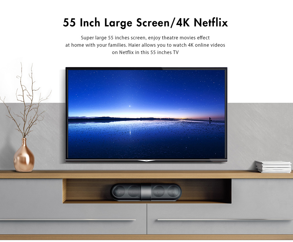 Haier U55H7000 55 inch 4K Smart TV - Black