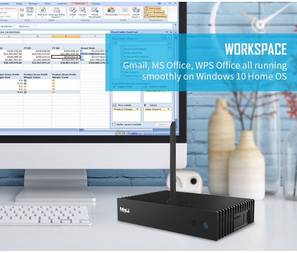 [HK Stock]MELE PCG35 Apo Licensed Windows 10 4GB/32GB Fanless Desktop Mini PC Intel Apollo Lake J3455 4K HDMI VGA M.2 SSD 2.5" HDD 802.11ac WiFi Gigabit LAN Bluetooth USB3.0 Type-C