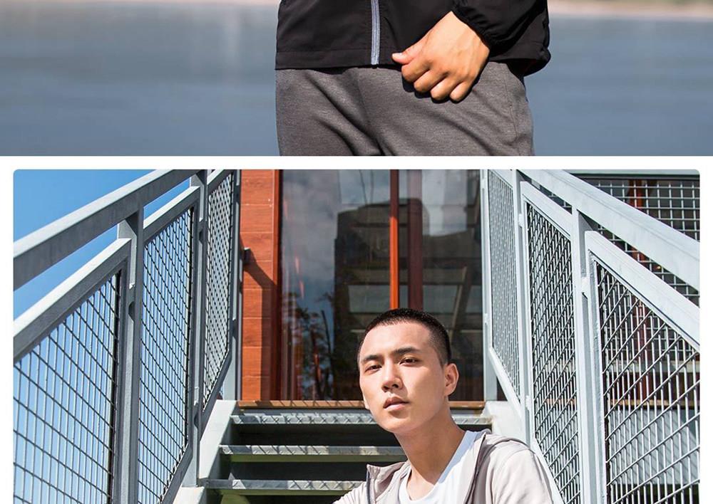 Xiaomi Men Backpack Jacket Water-resistant Sport Coat Size M -Khaki Gray