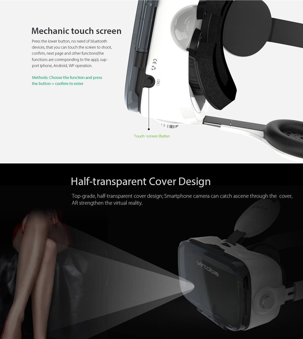 [Spain Stock]Virtoba X5 VR Box 3D VR Virtual Reality Headset 120 Degrees FOV Immersive 3D Movie Video Game Headset with Bluetooth Gamepad Headphone for 4-6 Inch Smartphone
