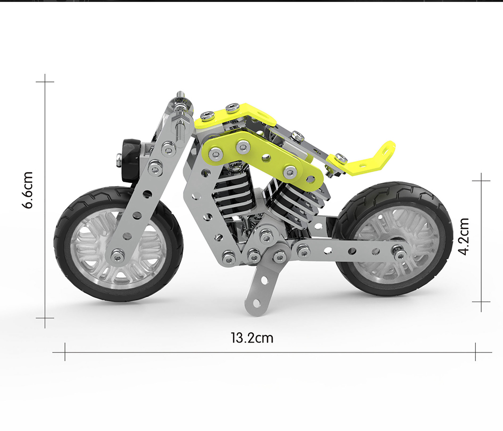 SW SW-002 158PCS DIY Stainless Steel Halley Motorcycle Alloy Assembling Educational Toys