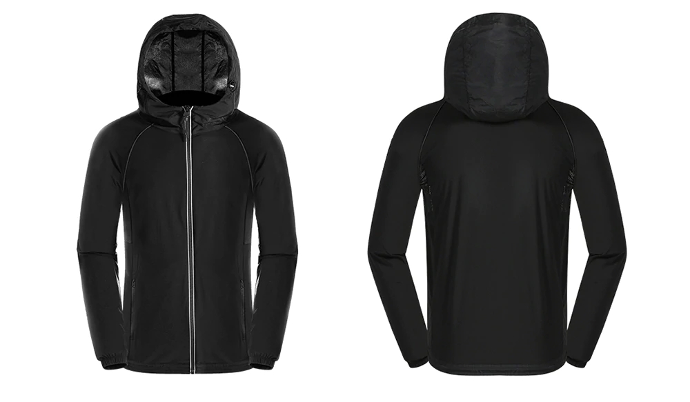 Xiaomi ULEEMARK Sun Protection Clothing Quick Drying Anti-UV Long Sleeve Ultra-thin Sunproof Breathable Coat Size 2XL- Black